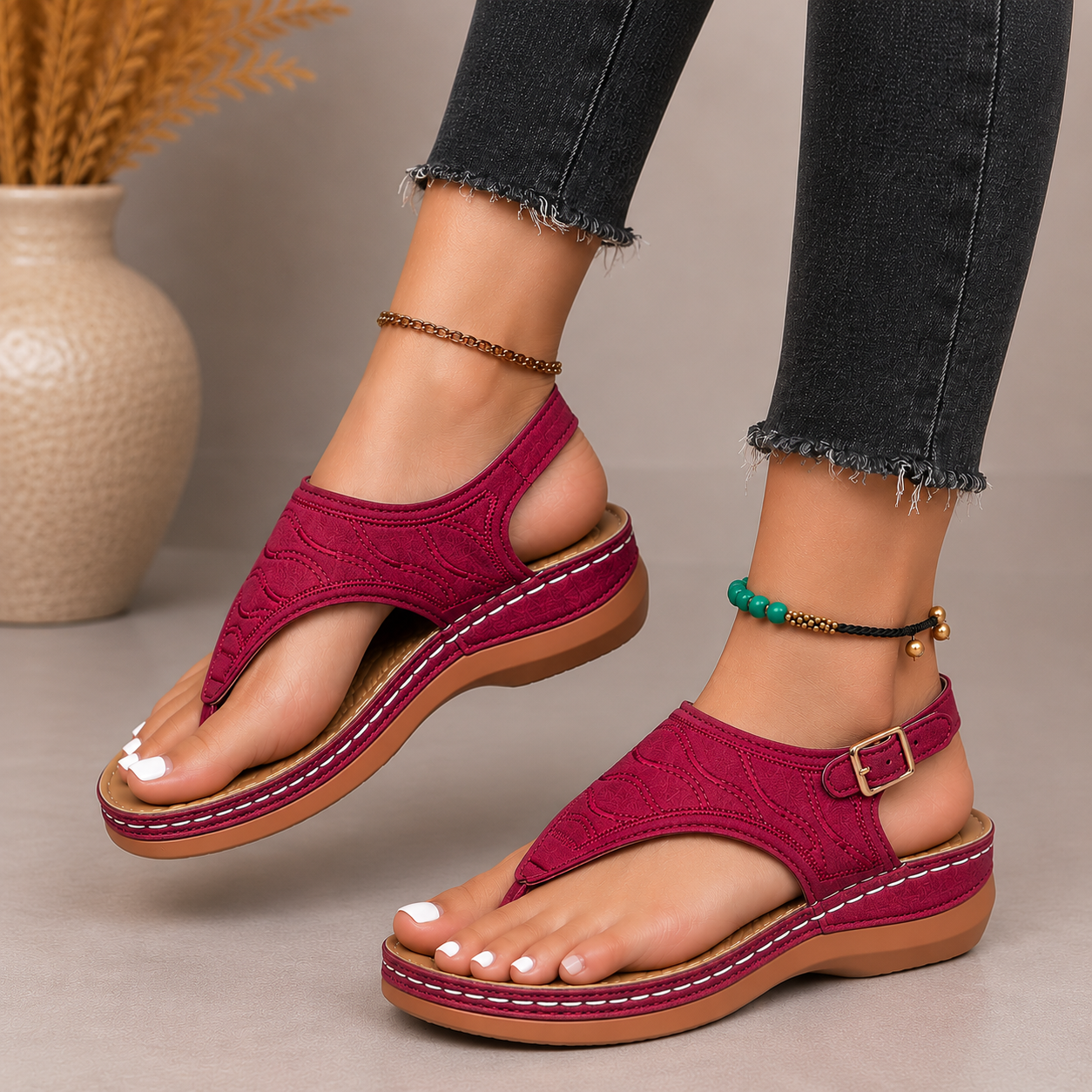 Sandalias para mujer con correa trasera y diseño abierto casual Toe