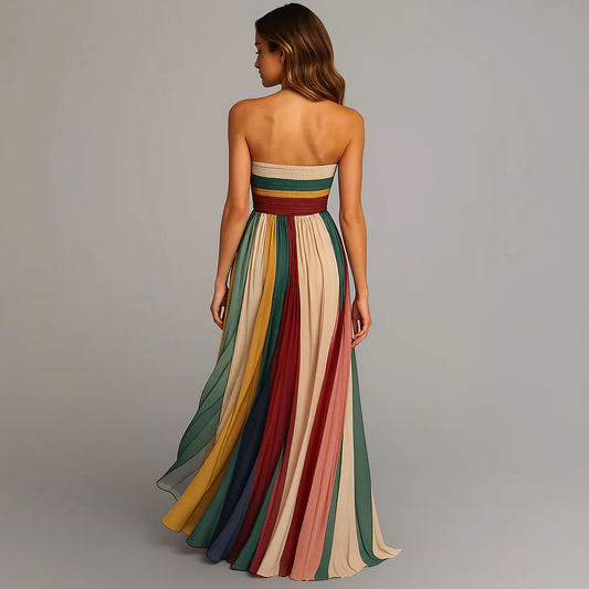 Juliana- Vestido de gasa plisado