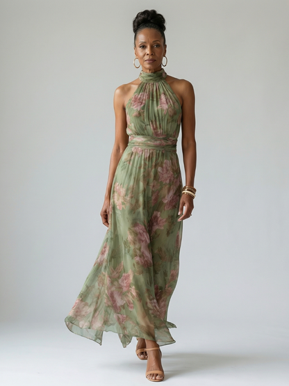 Solana | Vestido midi con cuello halter