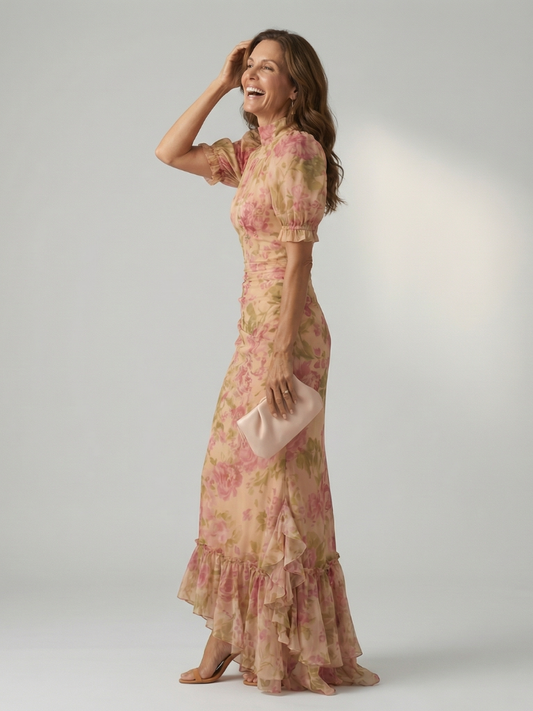 Elena | Vestido maxi de escote alto