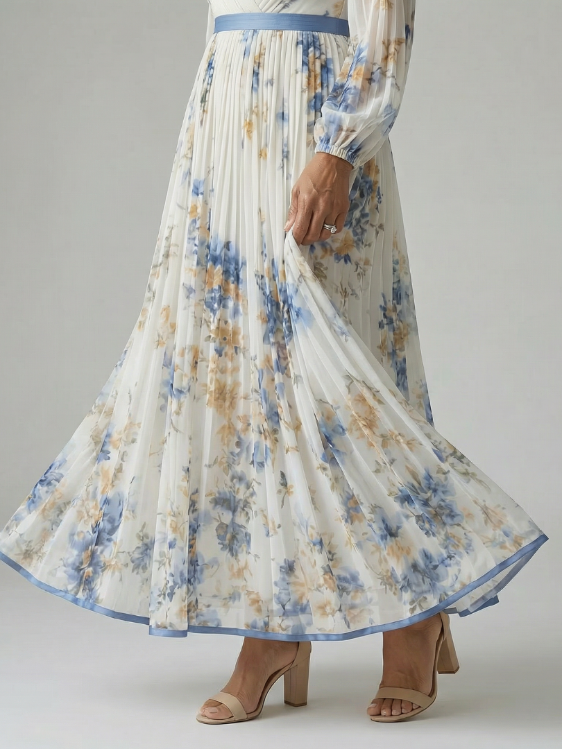 Natalia - Vestido midi envolvente plisado