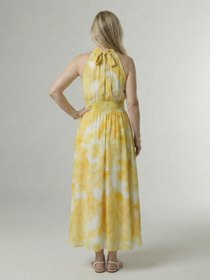 Vestido midi sin mangas cómodo con cuello halter | Beatriz