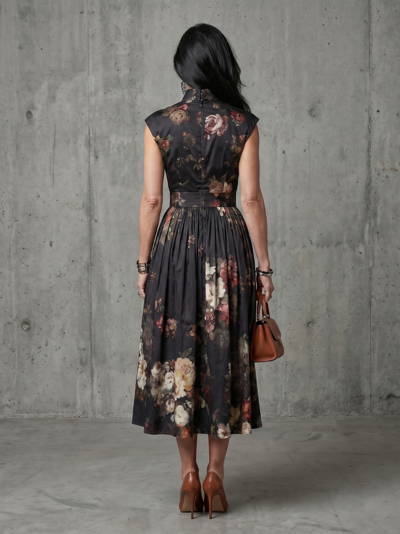 Pilar - Vestido midi plisado floral
