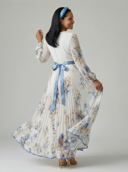 Natalia - Vestido midi envolvente plisado