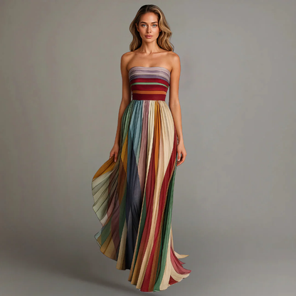 Juliana- Vestido de gasa plisado