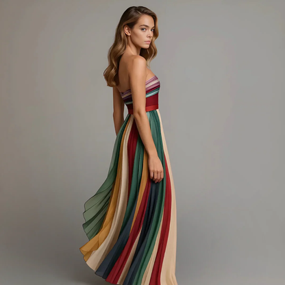 Juliana- Vestido de gasa plisado