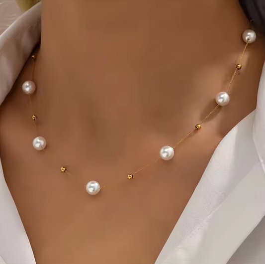 COLLAR ORO Y PERLAS DE LUJO- COLECCIÓN SAFIRI