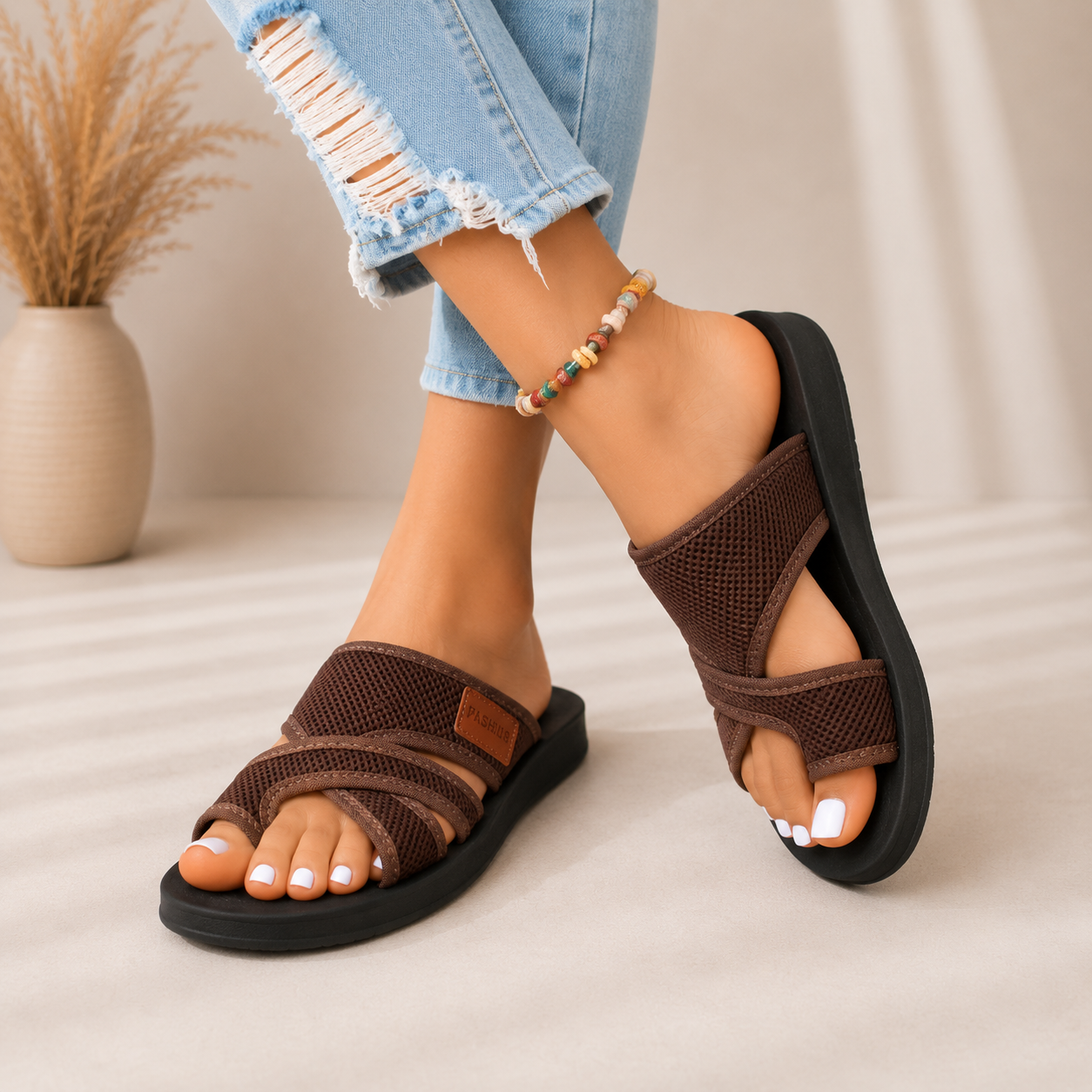Sara | Sandalias de mujer de primavera de pala con tiras cruzadas