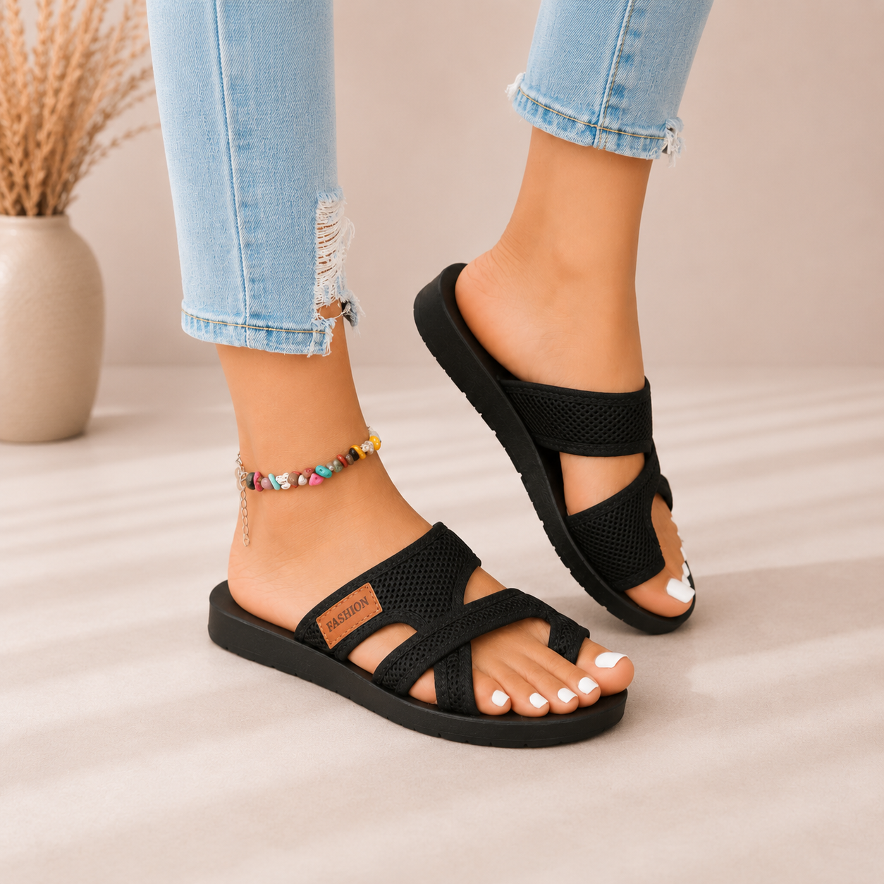 Sara | Sandalias de mujer de primavera de pala con tiras cruzadas