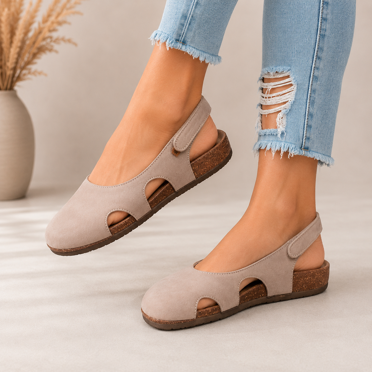 Lorenae | Sandalias cerradas para mujer con diseño cómodo y tira trasera