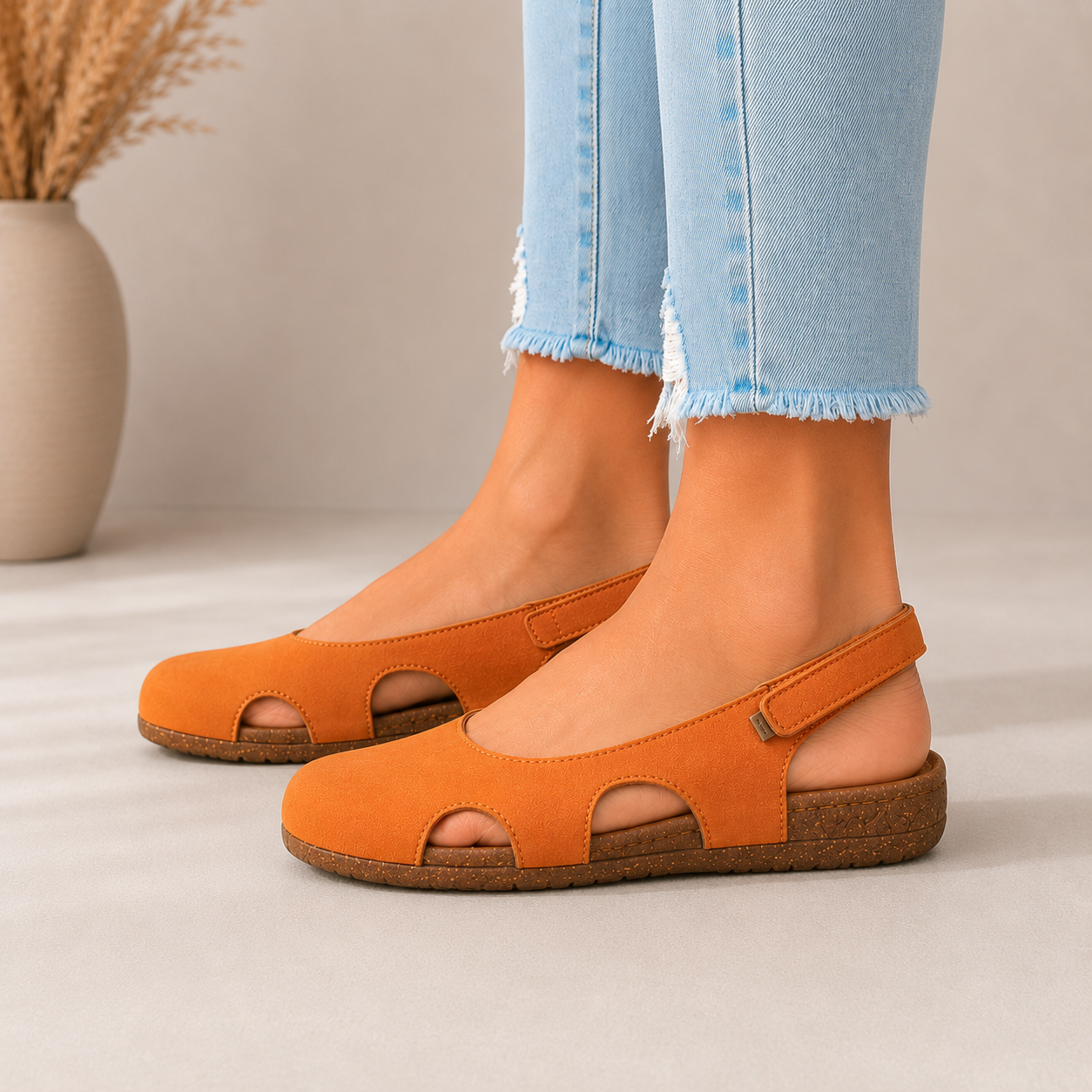 Lorenae | Sandalias cerradas para mujer con diseño cómodo y tira trasera