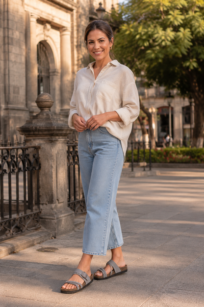 Sandalias planas trenzadas hebilla ajustable - Haylee