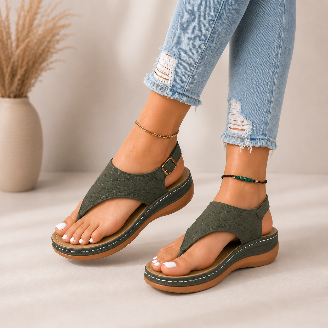 Sandalias para mujer con correa trasera y diseño abierto casual Toe