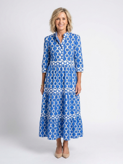 Miranda - Vestido con manga media y estampado en cadenas