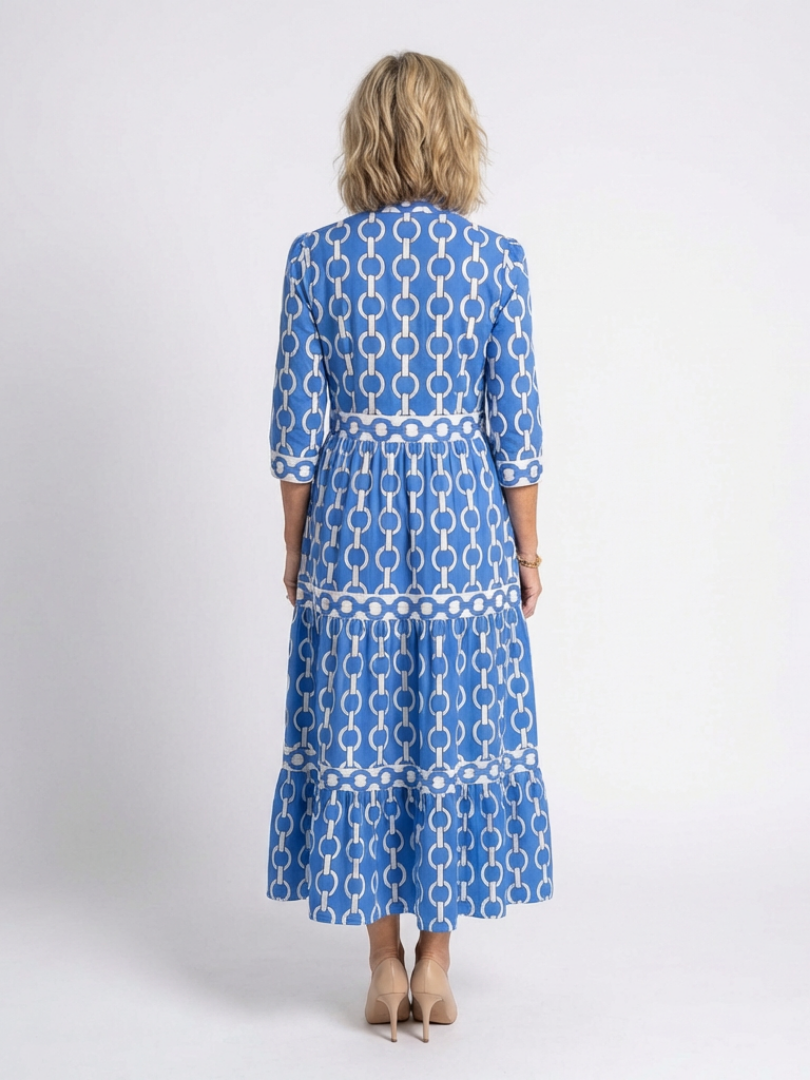 Miranda - Vestido con manga media y estampado en cadenas