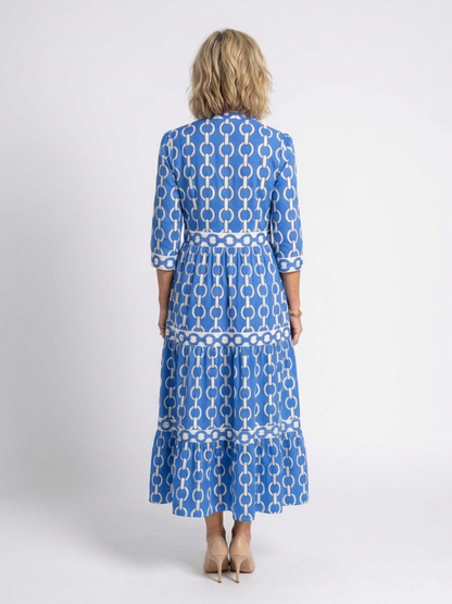 Miranda - Vestido con manga media y estampado en cadenas