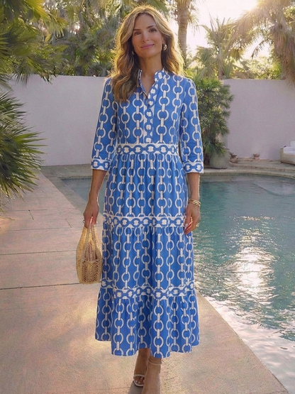 Miranda - Vestido con manga media y estampado en cadenas
