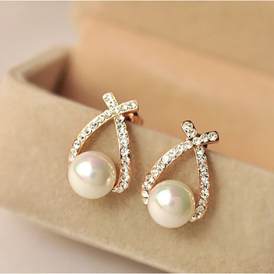 Pendientes con perlas y circonitas