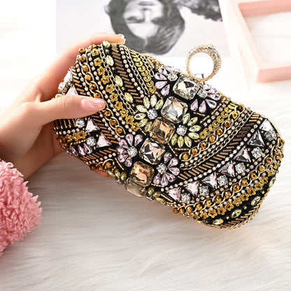 Clutch de Noche Hecho a Mano con Perla | Pedrería y Cuentas