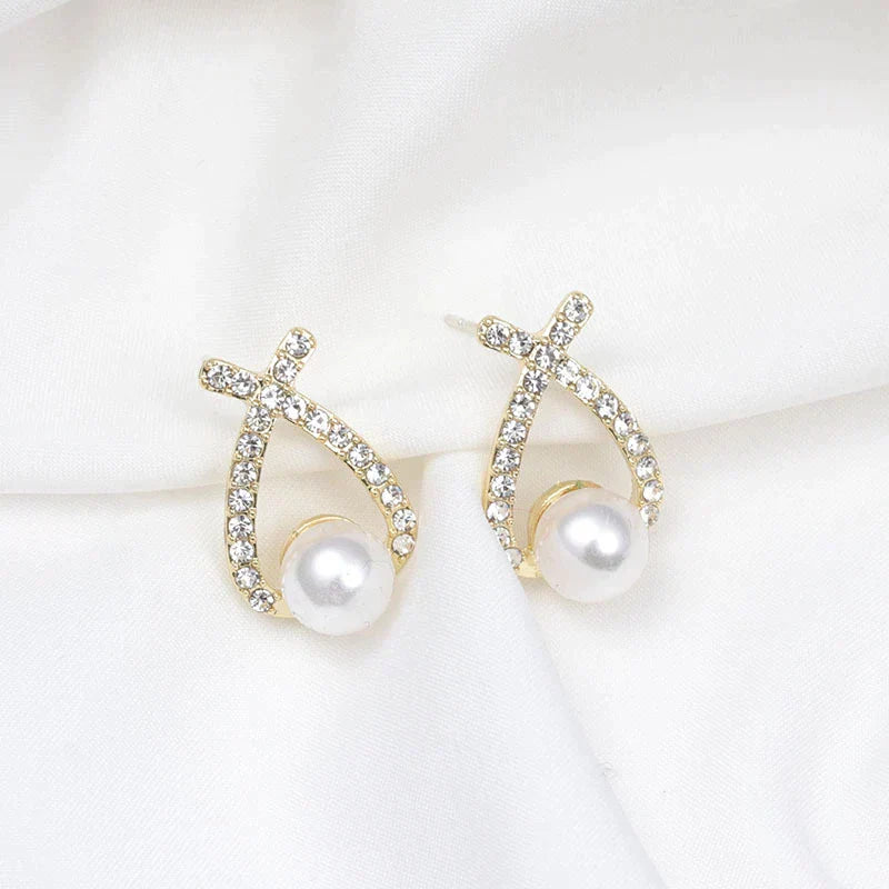 Pendientes con perlas y circonitas