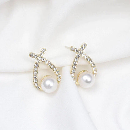 Pendientes con perlas y circonitas