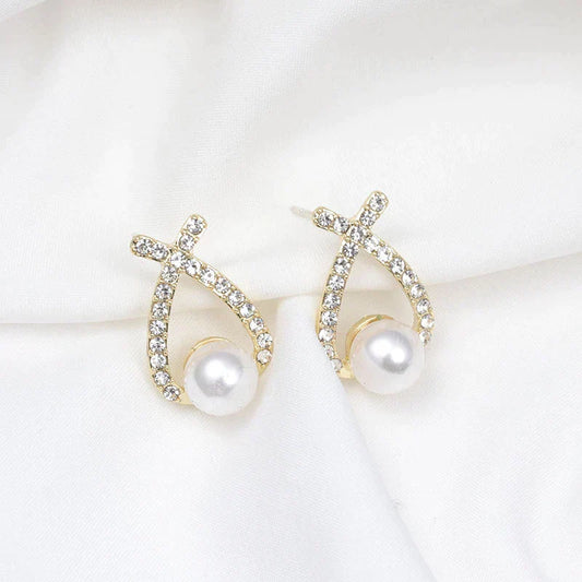 Pendientes con perlas y circonitas