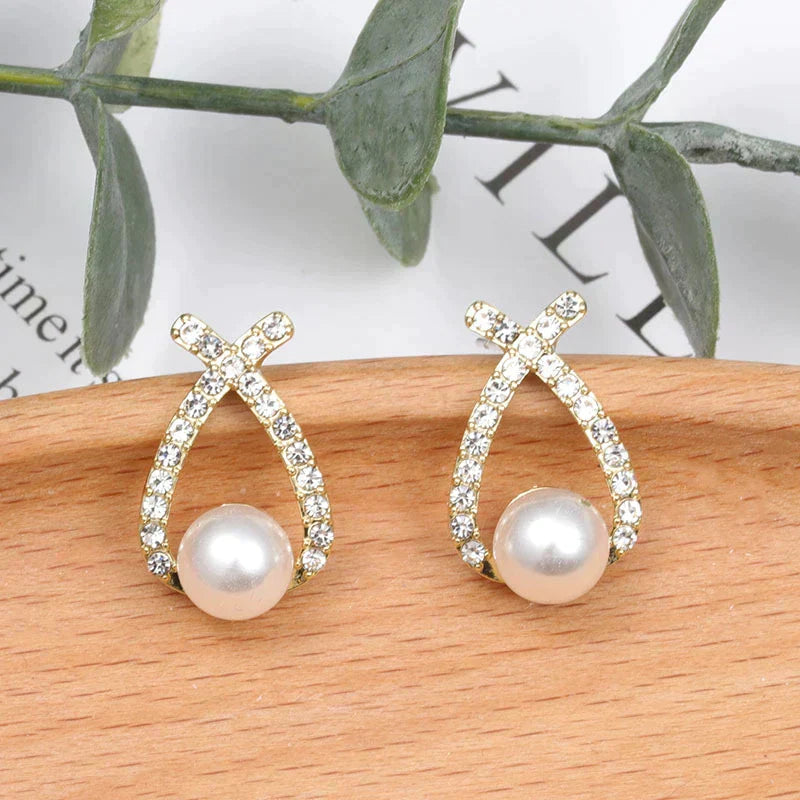 Pendientes con perlas y circonitas
