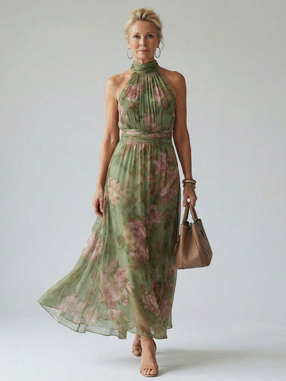 Solana | Vestido midi con cuello halter