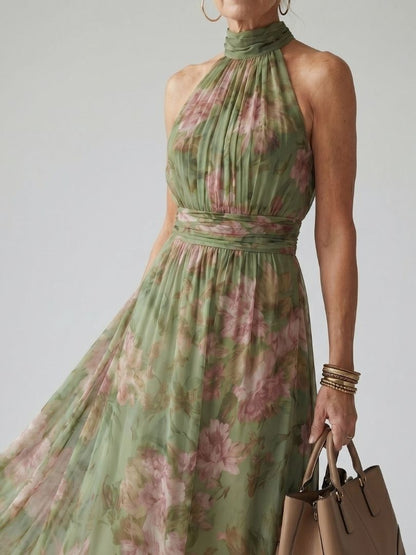 Solana | Vestido midi con cuello halter