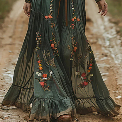 Jacinda | Vestido maxi boho para mujer con cinturón fluido | Ligero