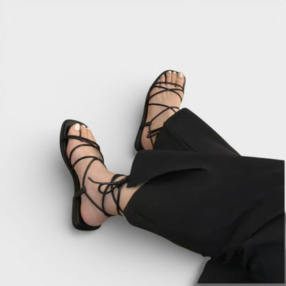 Sandalias tiras de mujer con punta cuadrada Berta