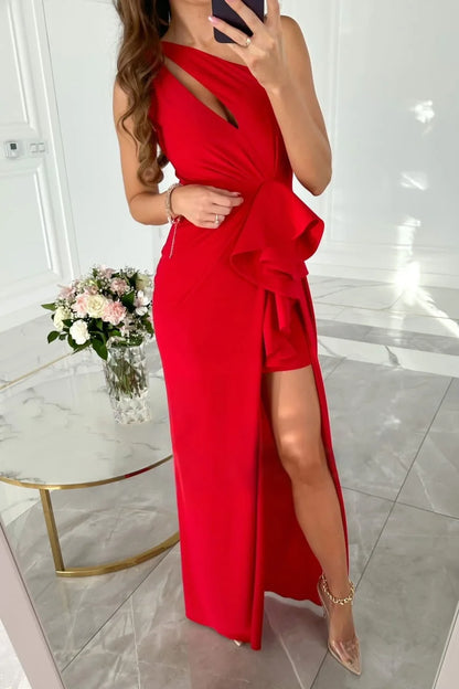 Vestido Caterine- Elegante con Corte Asimétrico