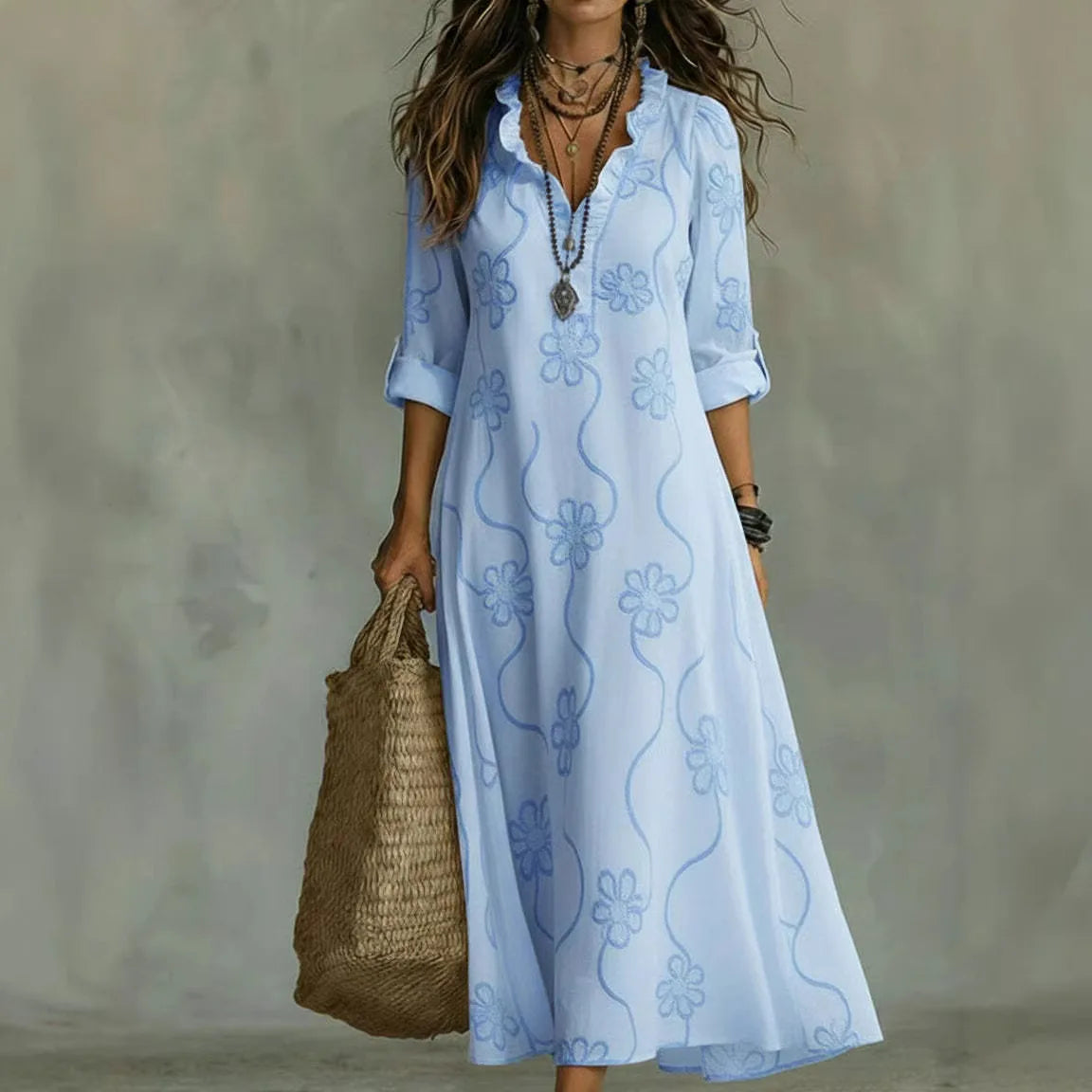 Vestido Floral Elegante- Rosa
