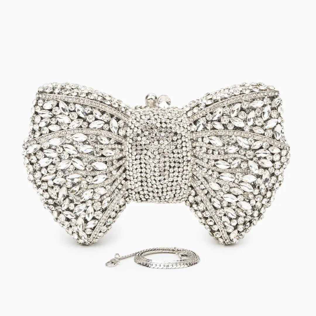 Clutch Plateado Lazo