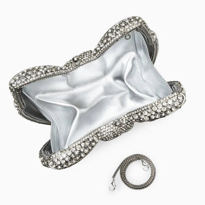 Clutch Plateado Lazo