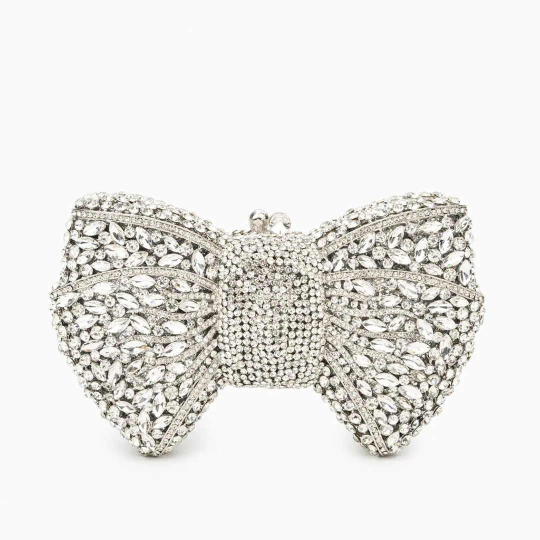 Clutch Plateado Lazo