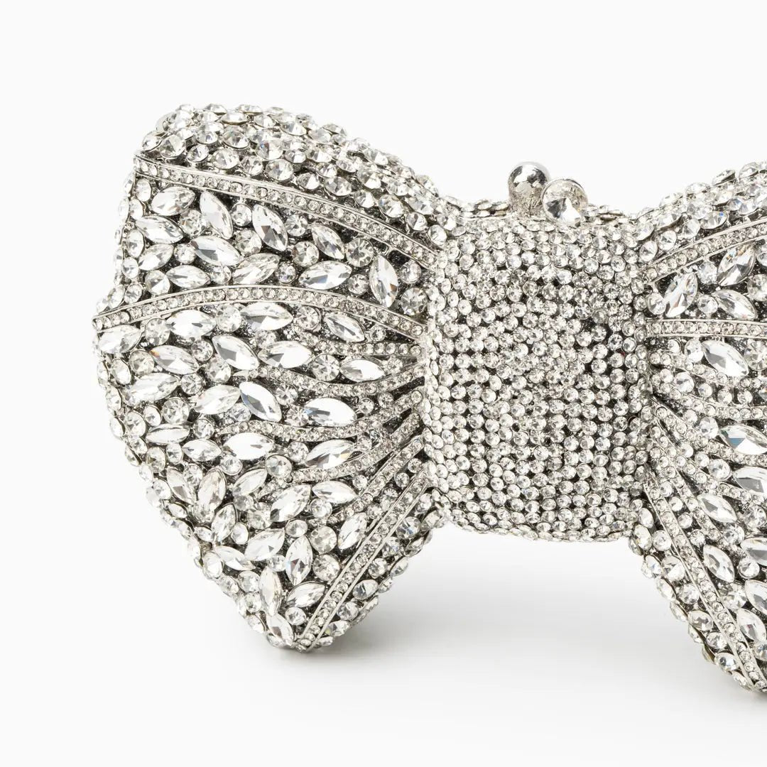Clutch Plateado Lazo