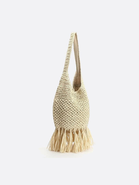 Bolso Hobo de Paja con Flecos – Estilo Boho Ligero para Verano