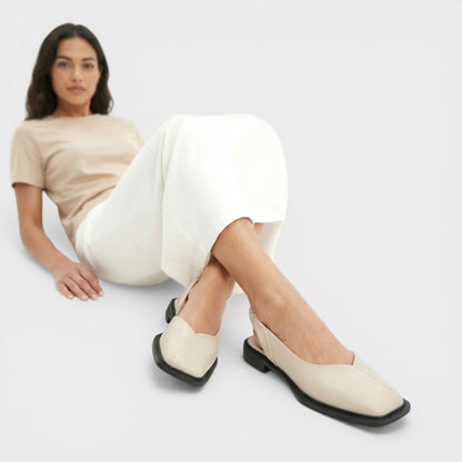 Sandalias planas de mujer de punta cuadrada - Sara