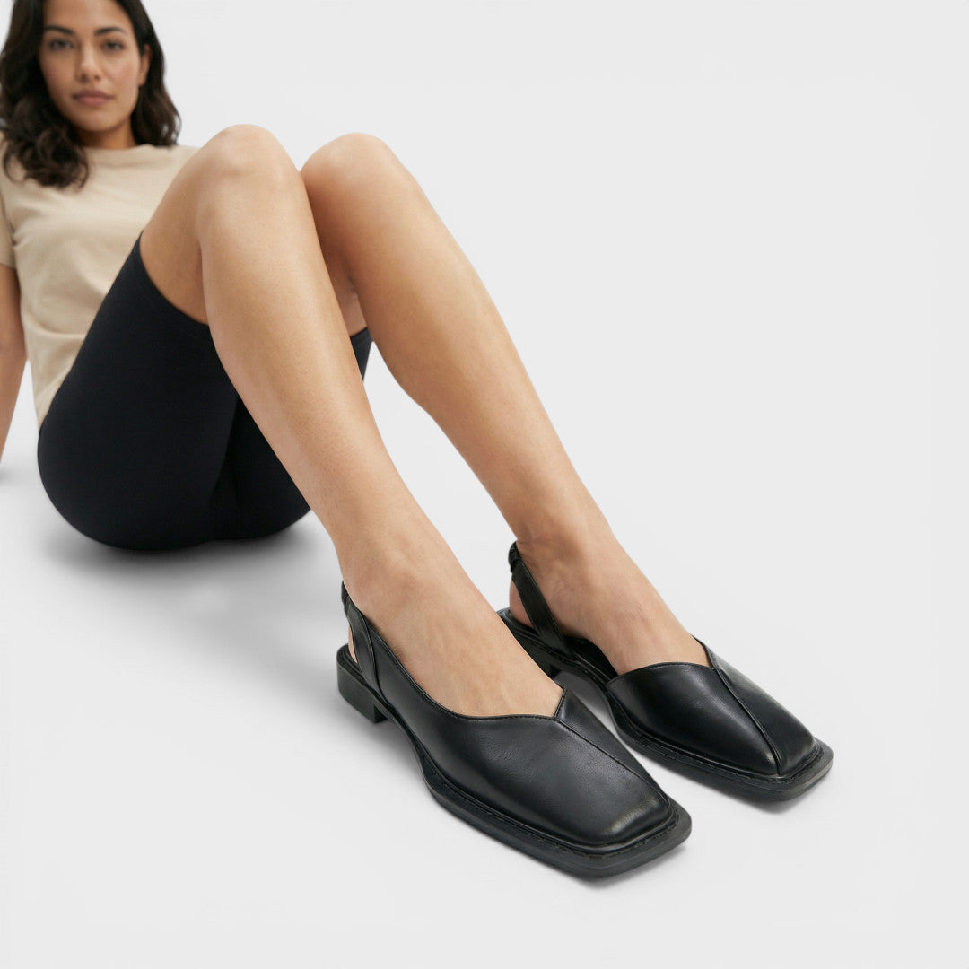 Sandalias planas de mujer de punta cuadrada - Sara