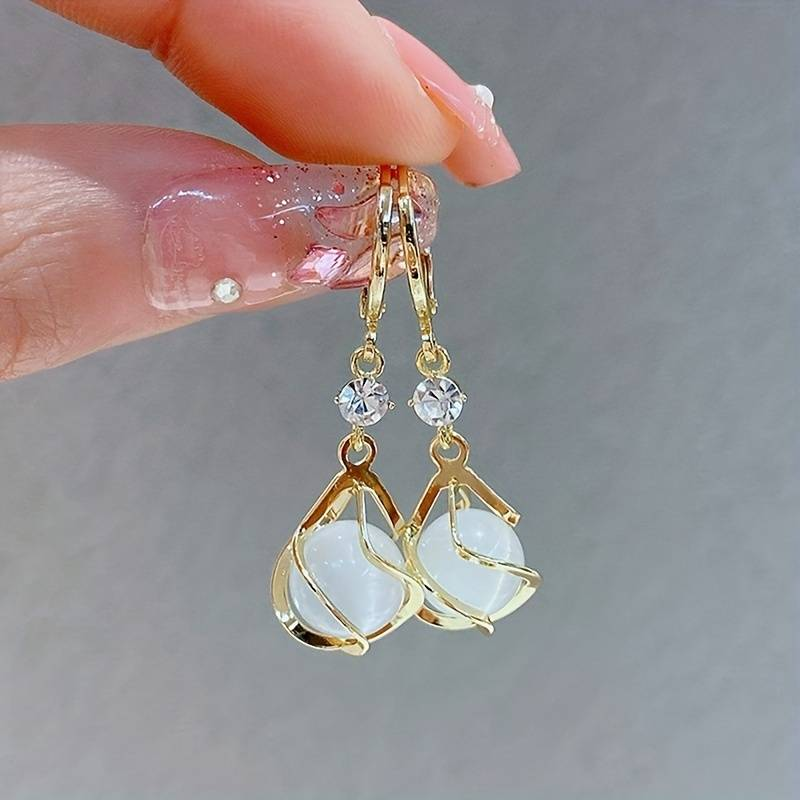 Pendientes Vintage con Opalo Blanco