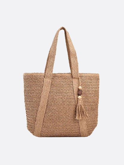 Bolso Tote de Paja con Detalle de Borlas – Shopper Artesanal para el Verano
