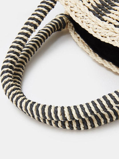 Bolso Redondo de Paja con Correa – Diseño Artesanal con Estilo Boho
