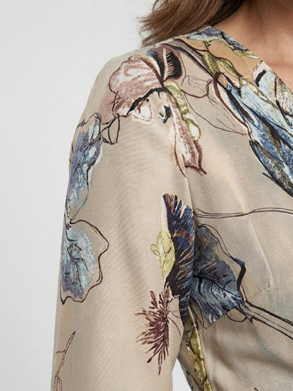 Margaret | Vestido largo envolvente con estampado floral