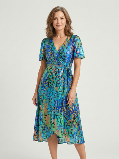 Zafrina | Vestido midi con estampado abstracto