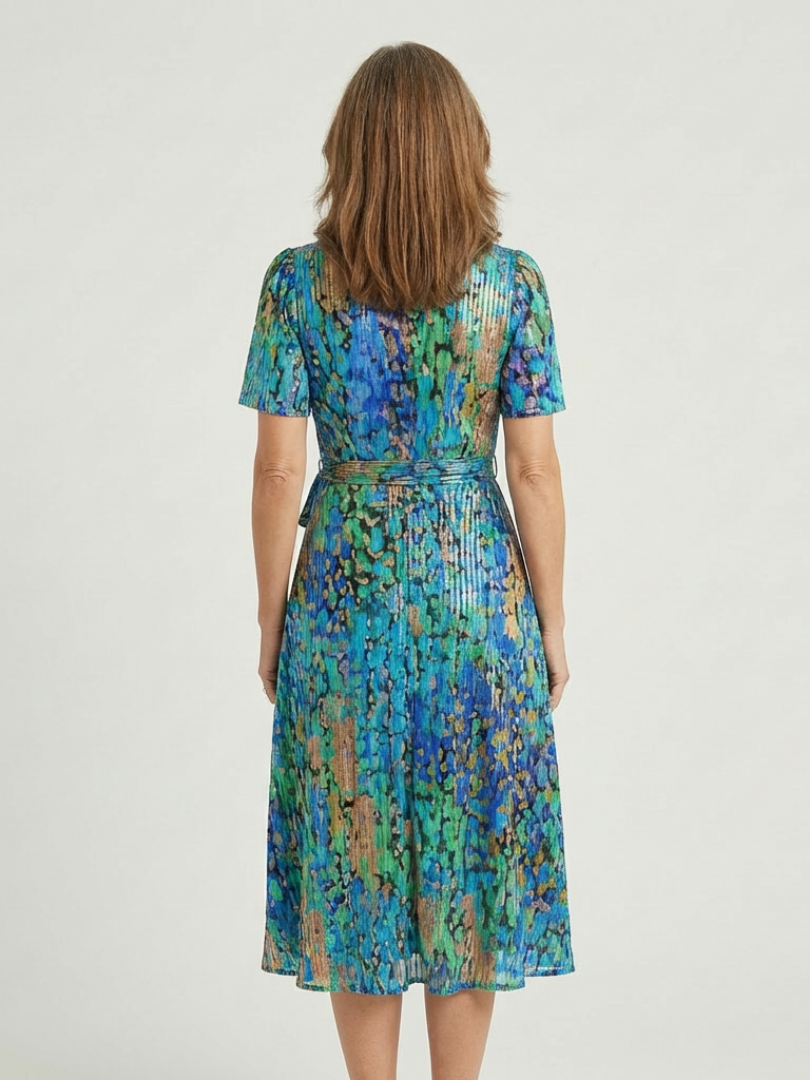 Zafrina | Vestido midi con estampado abstracto