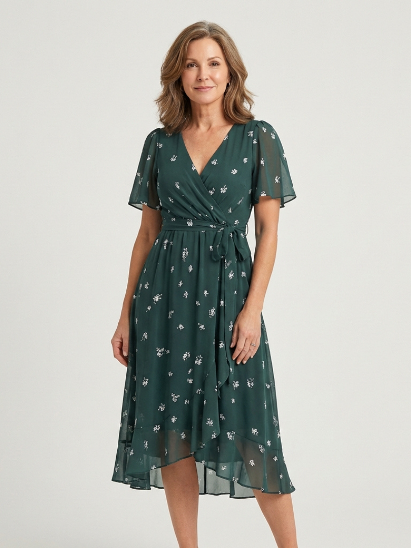 Zafrina | Vestido midi con estampado abstracto