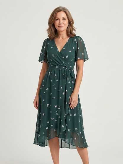 Zafrina | Vestido midi con estampado abstracto