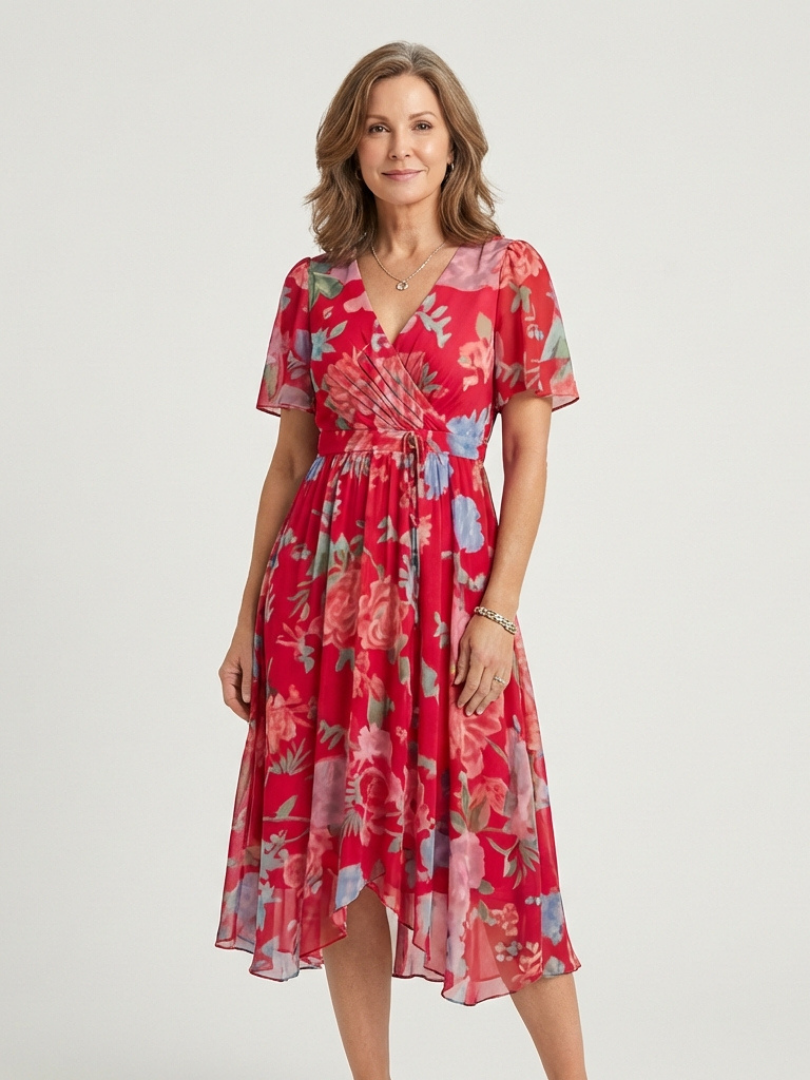 Zafrina | Vestido midi con estampado abstracto