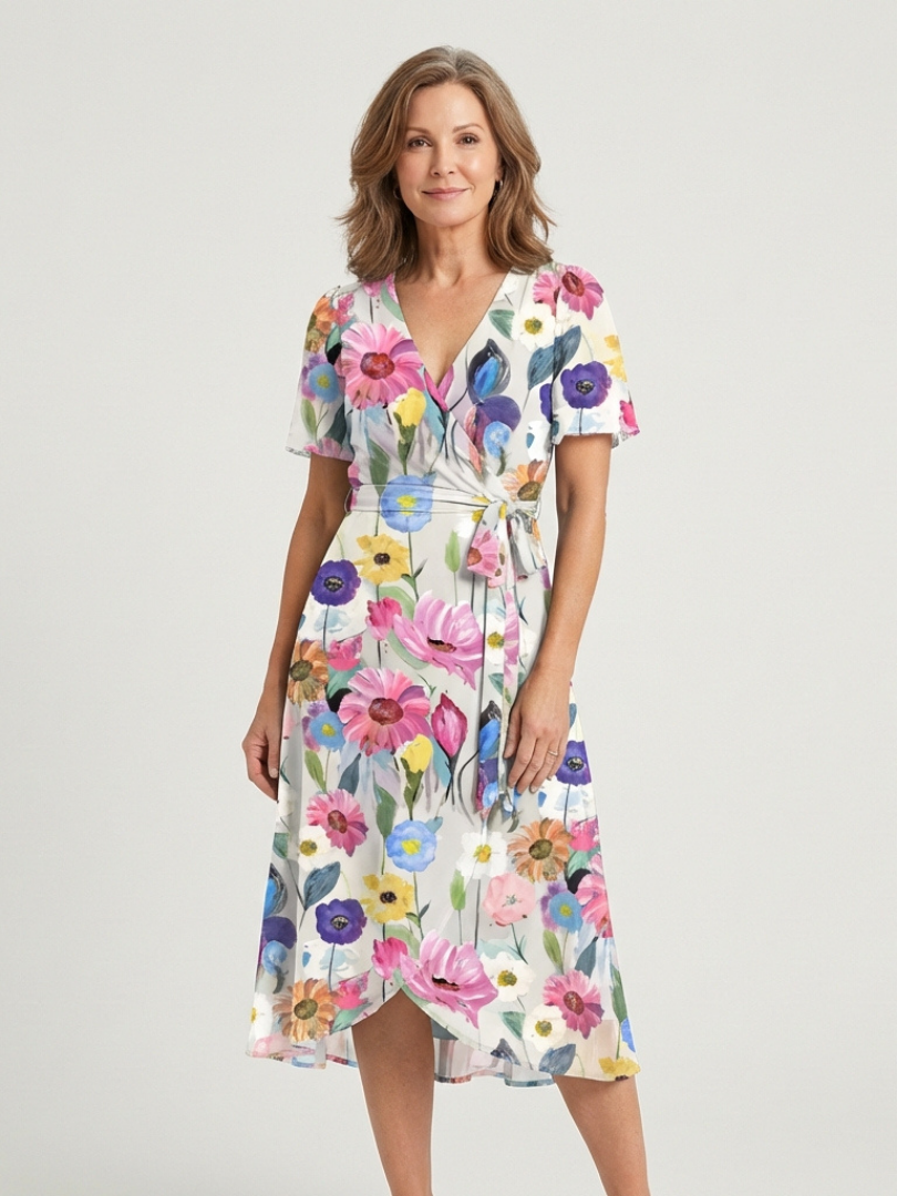 Zafrina | Vestido midi con estampado abstracto